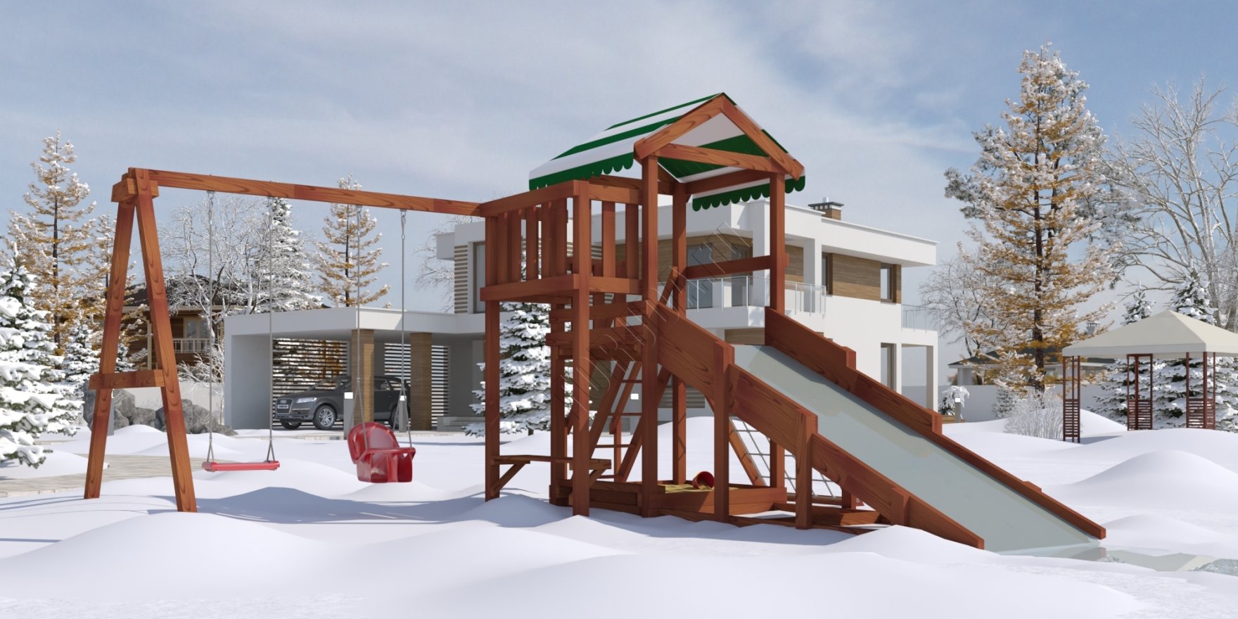 Детская игровая площадка Гарда 2 (Бри) всесезонная - вид 3